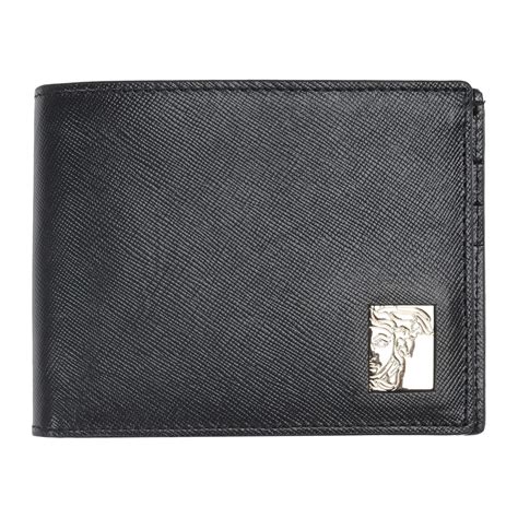 versace collection leather bifold wallet